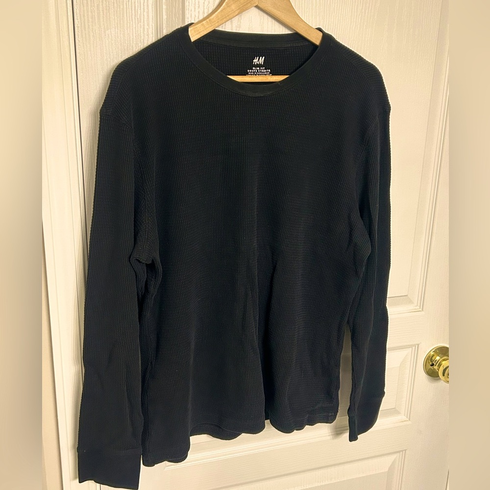 H&M Waffle Long Sleeve Shirt, XL
